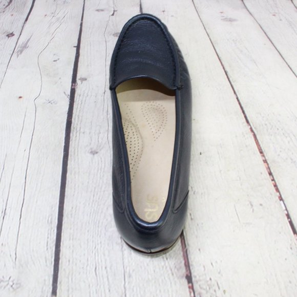 SAS Navy Blue Leather Slip on Casual Loafer Shoes Size 10.5 N - Picture 9 of 9